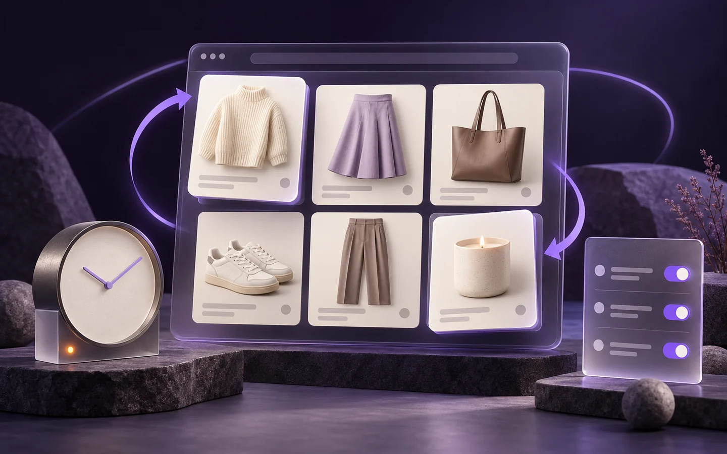 An automated collection grid connected to scheduling and enabled merchandising rules