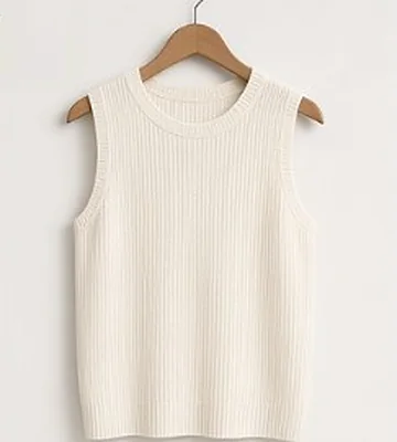 Rib-Knit Shell Top
