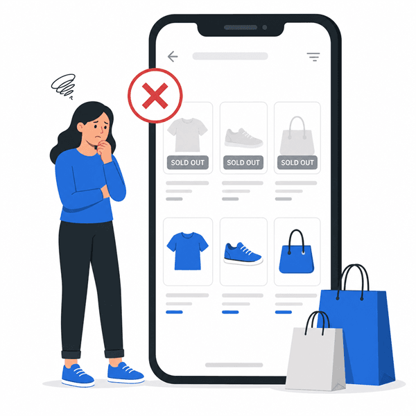 Sold-out products occupying the top of a Shopify collection page